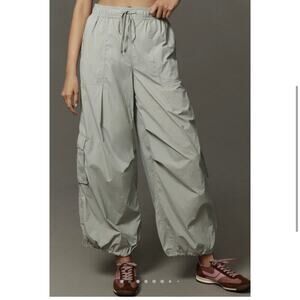 Daily Practice by Anthropologie Parachute Pants in Eucalyptus Green Size XL